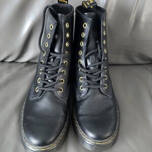 Dr. Martens Black Boots with Gold Eyelets